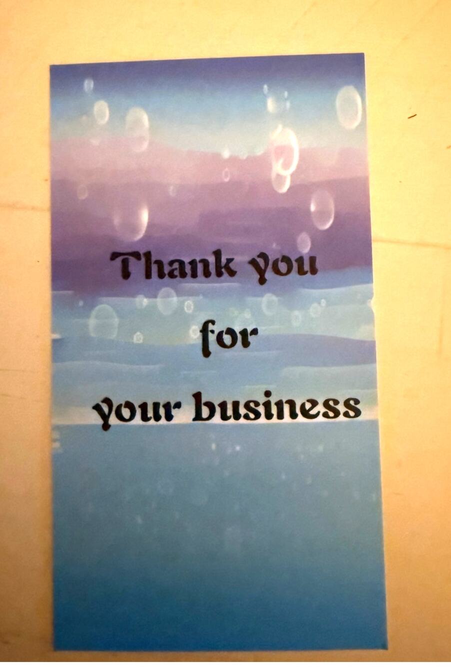 Custom shirt wash directions cards - 50 cards